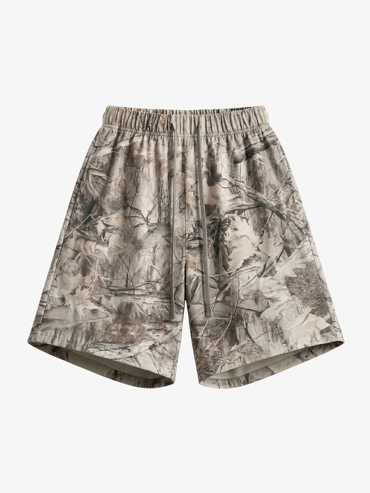 Camouflage Print Lightweight Shorts – Elastic Waist Drawstring Utility Shorts