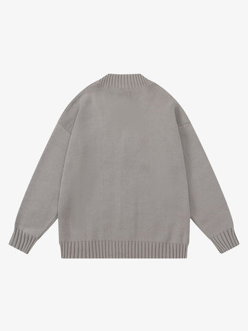 Layered Double V-Neck Ribbed Knit Cardigan 