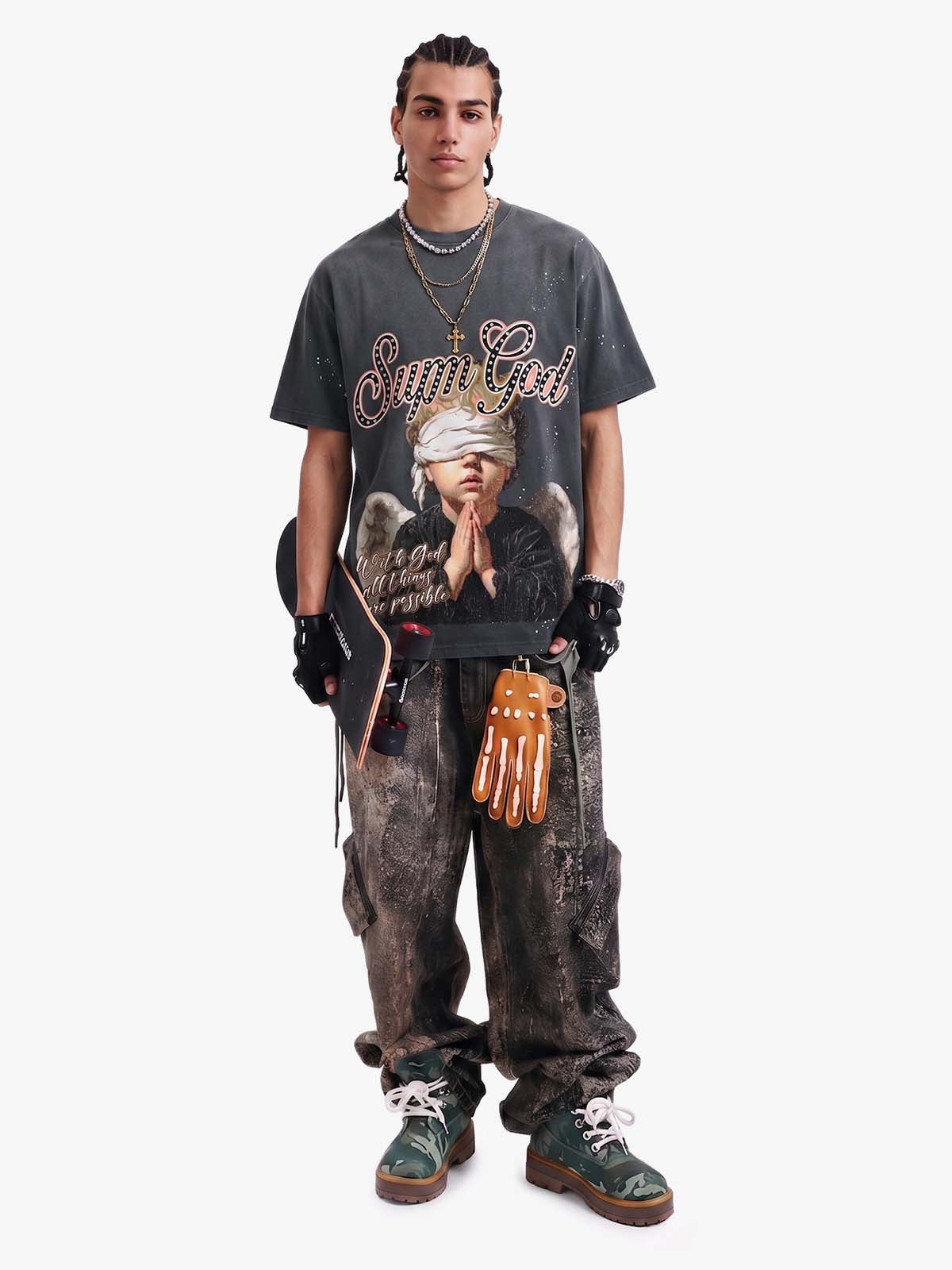 Blindfolded Angel Washed T-Shirt