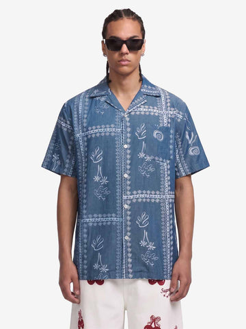 Blue Paisley Hawaiian Shirt
