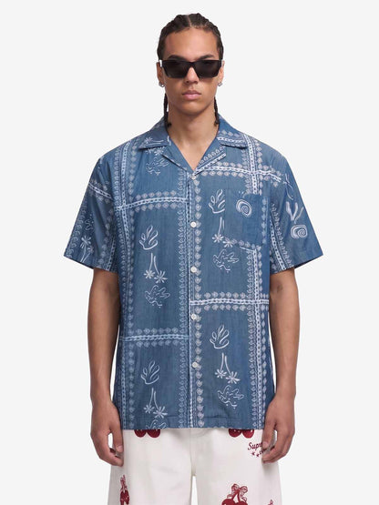 Blue Paisley Hawaiian Shirt