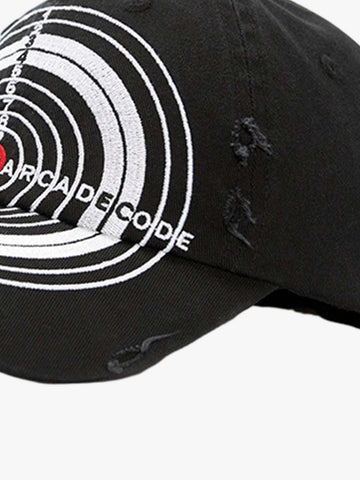 Distressed Camo Target Pattern Cap