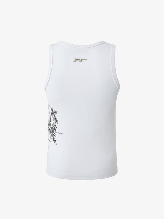 Ribbed Cotton Blend Tank Top