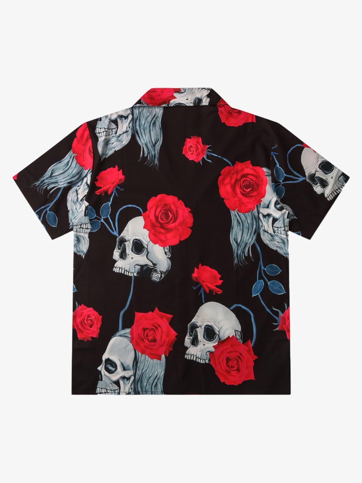 Gothic Skull Rose Cuban Shirt