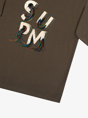 SPMD Letter Cable Graphic T-Shirt 