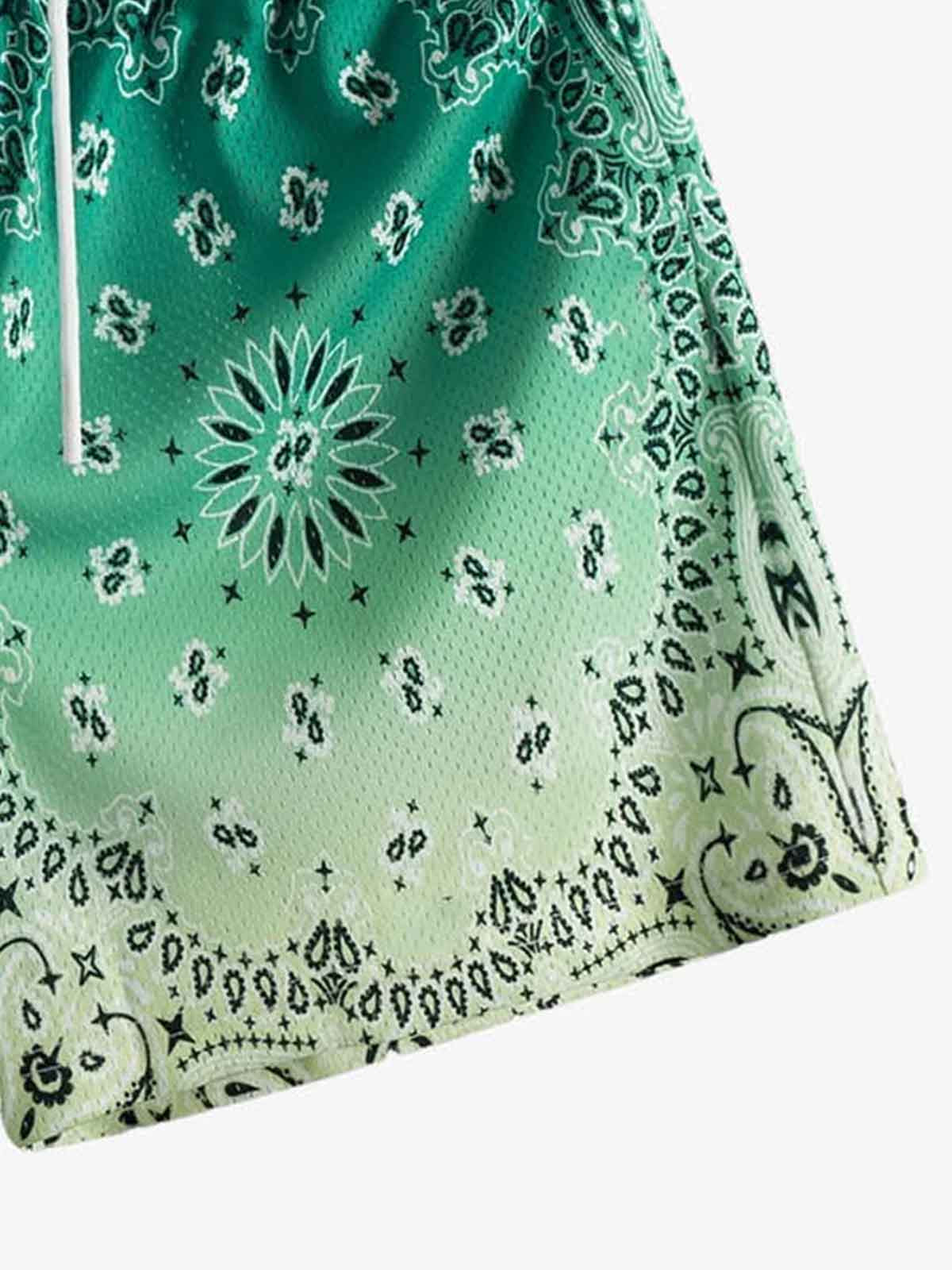 Paisley Print Athletic Sports Shorts