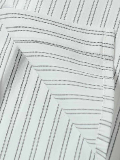 Striped Puppy Graphic Cotton Linen Shirt 