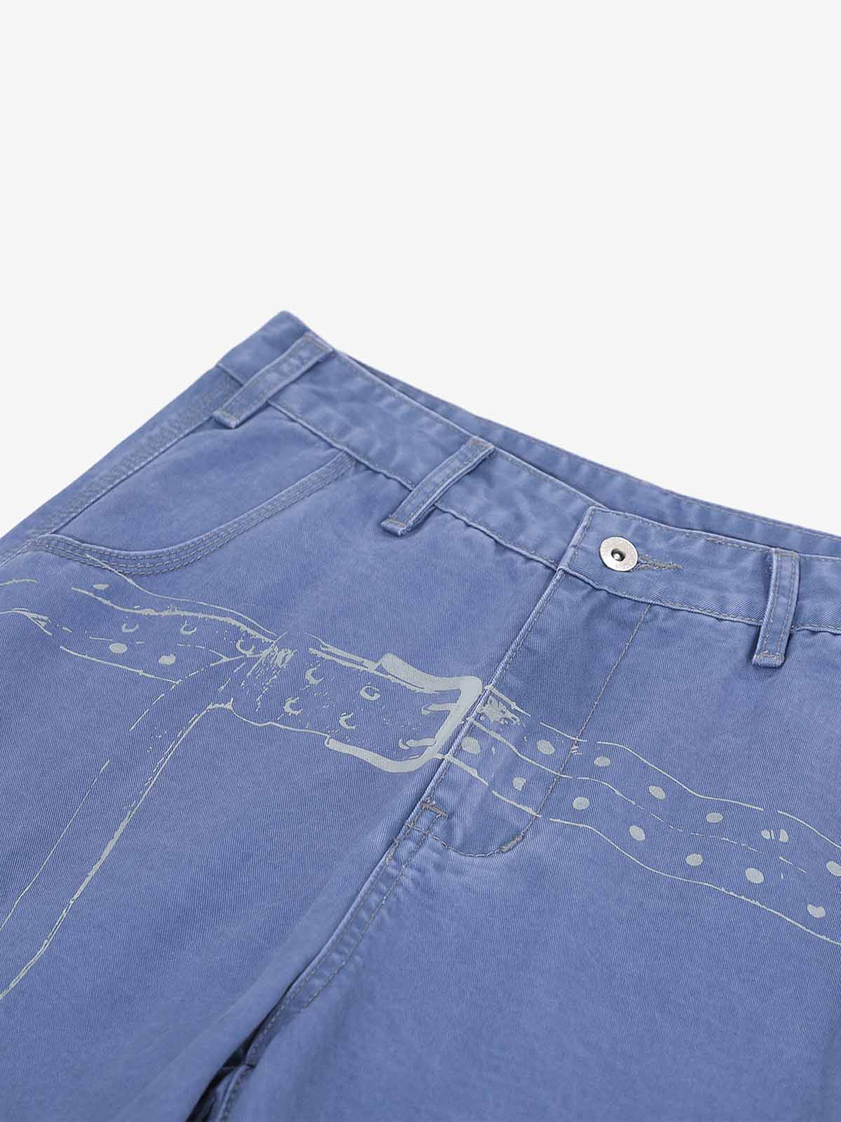 Vintage Belt Print Cargo Pants 