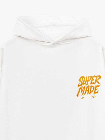 Distressed Graphic Bold Angel Wings Design Hoodie 
