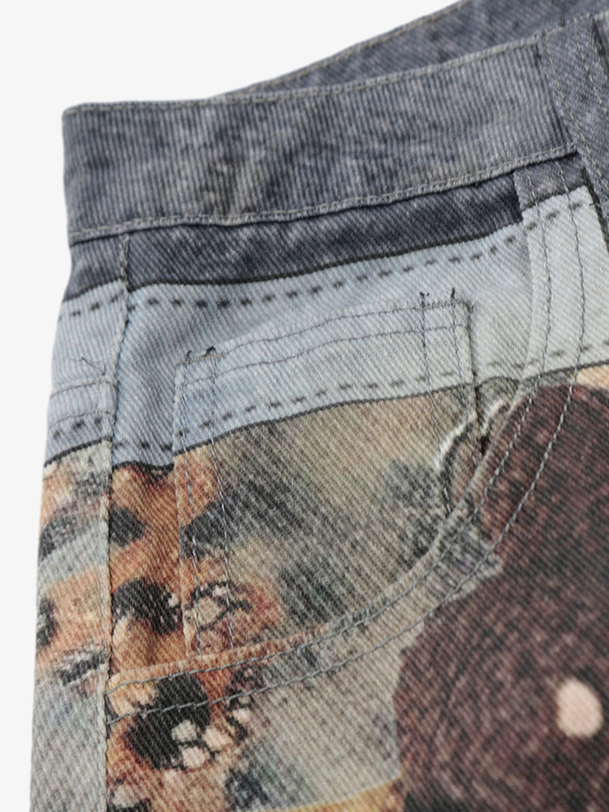 Beaded Chain Denim Culottes – Distressed Wide-Leg Streetwear Shorts