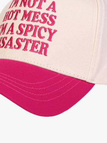 CottFunny Slogan Embroidered Contrast Baseball Cap