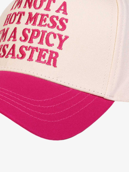 CottFunny Slogan Embroidered Contrast Baseball Cap