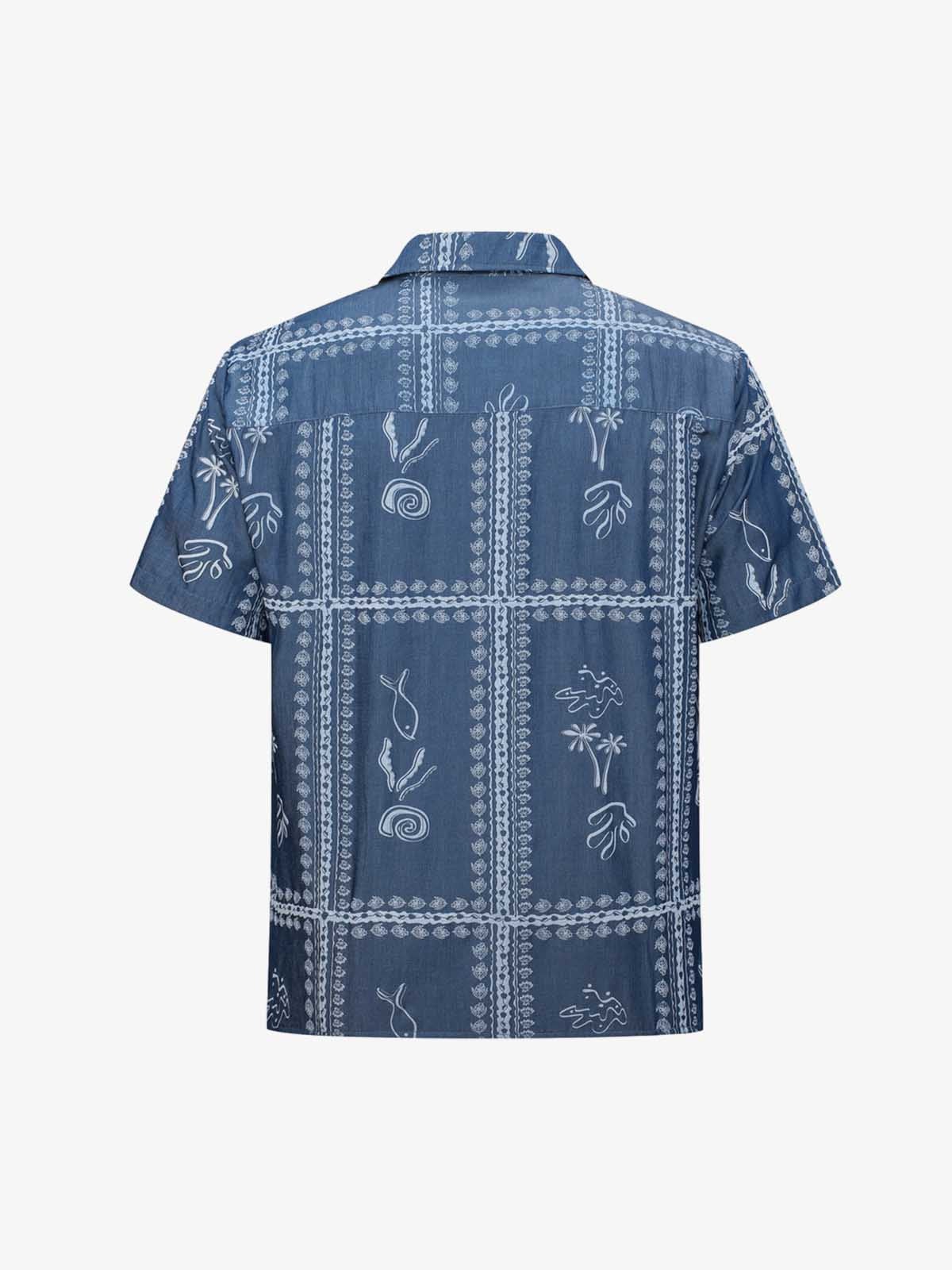 Blue Paisley Hawaiian Shirt