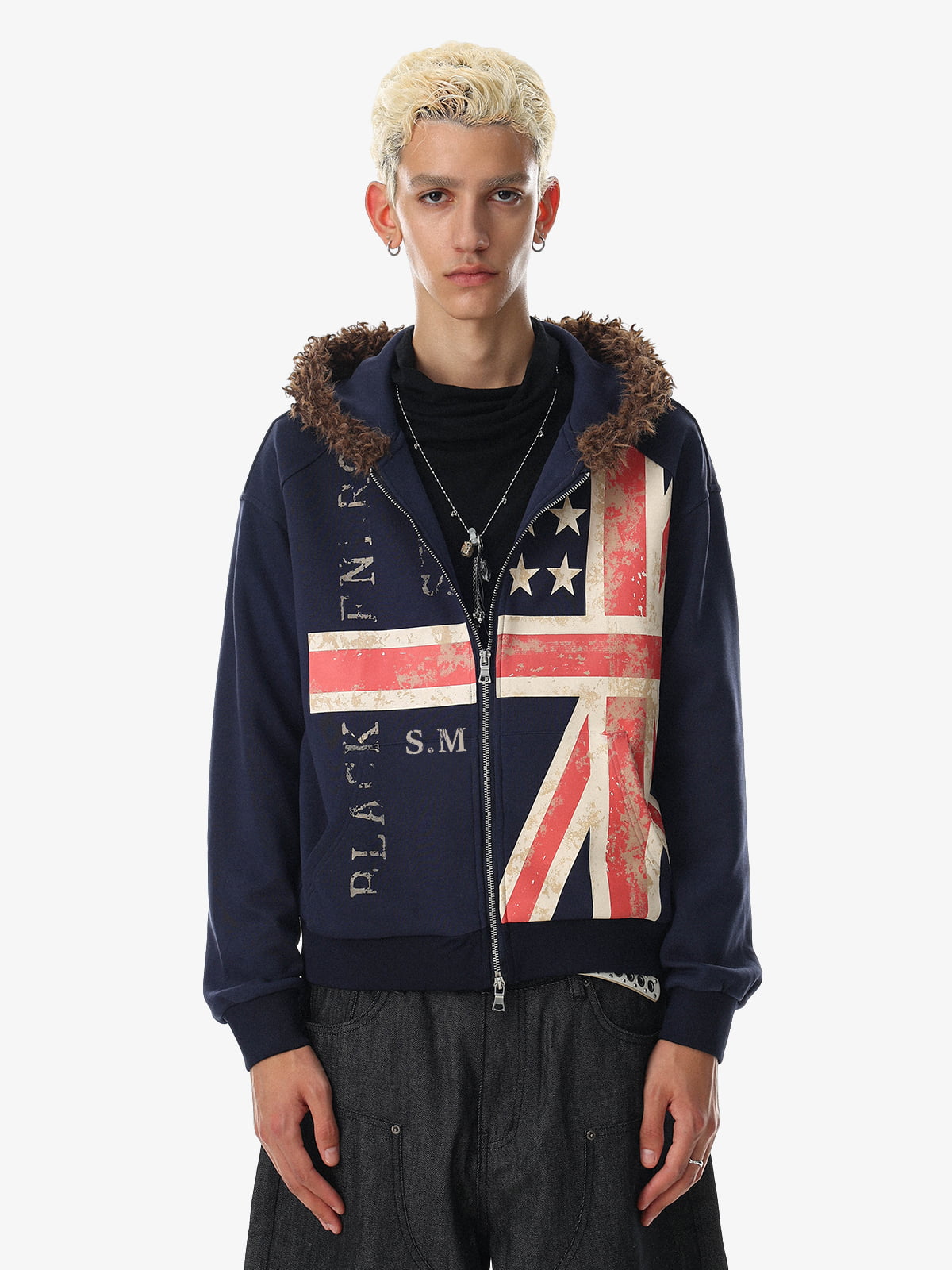 Union Jack Fur Hooded Jacket