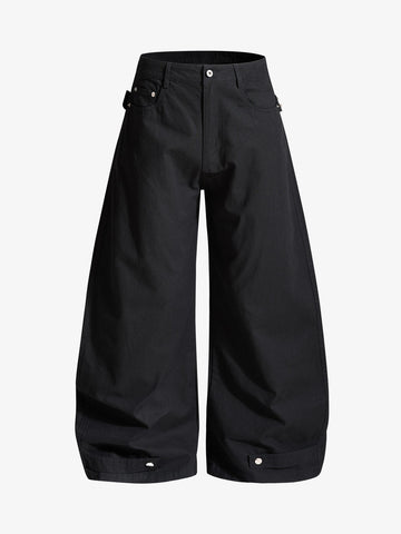 Detachable Back Panel Riveted Pants
