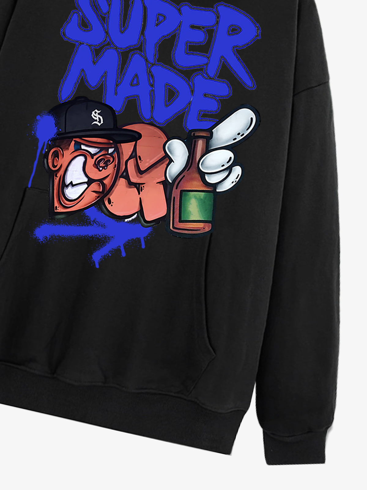 Original Contrast Color Letter Graphic Hoodie 