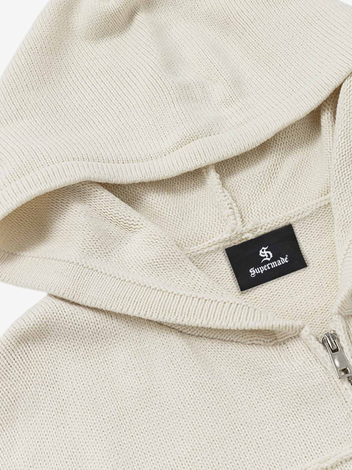 Jacquard Hooded Knit Cardigan