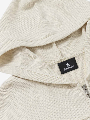 Jacquard Hooded Knit Cardigan