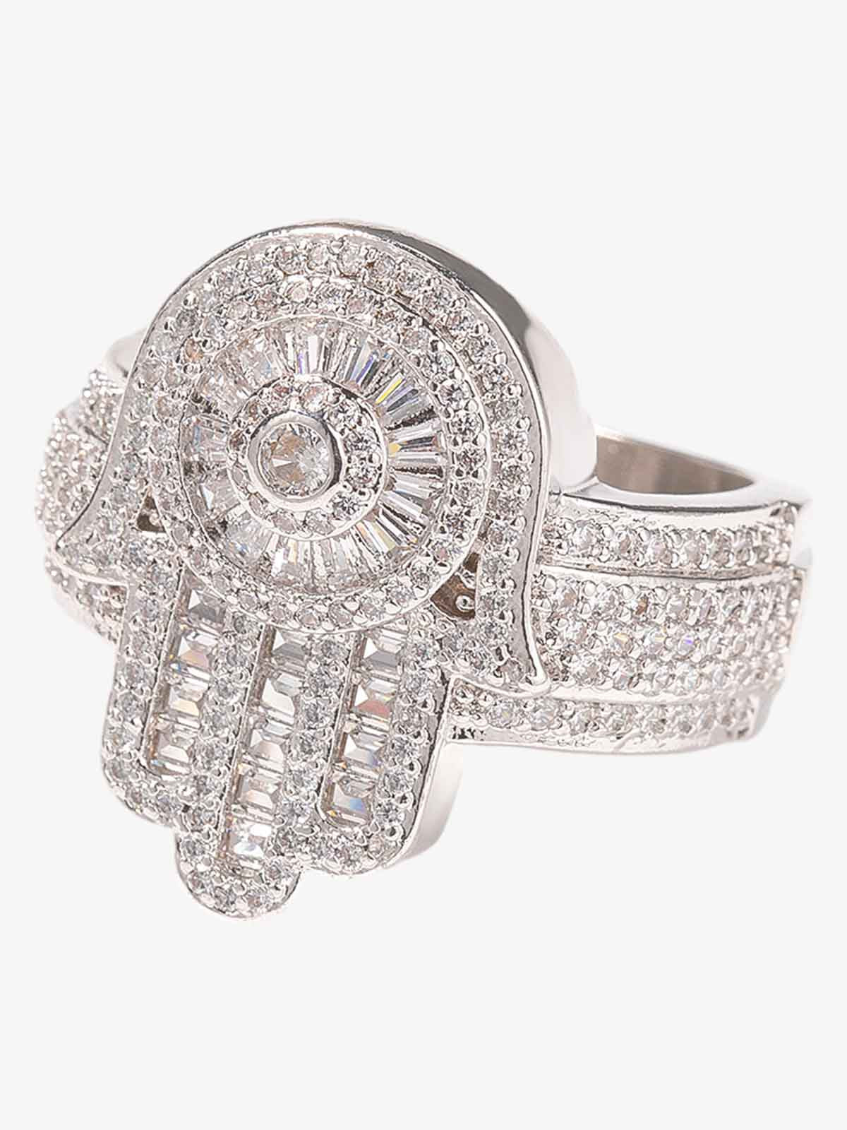 Zircon Palm Statement Ring 
