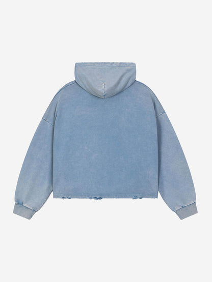 Band Graphic Washed Distressed Hoodie
