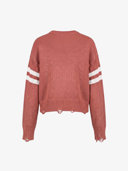 Vintage Digital Print Knit Sweater