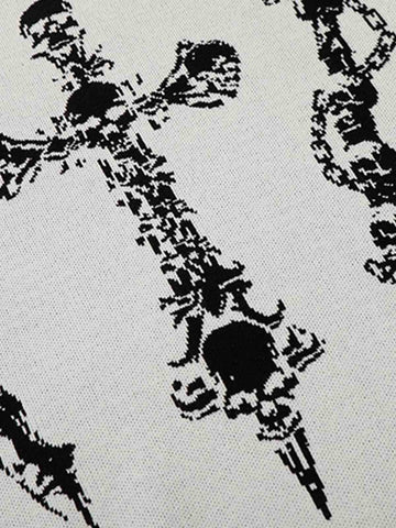 Gothic Cross Graphic Knit T Shirt 