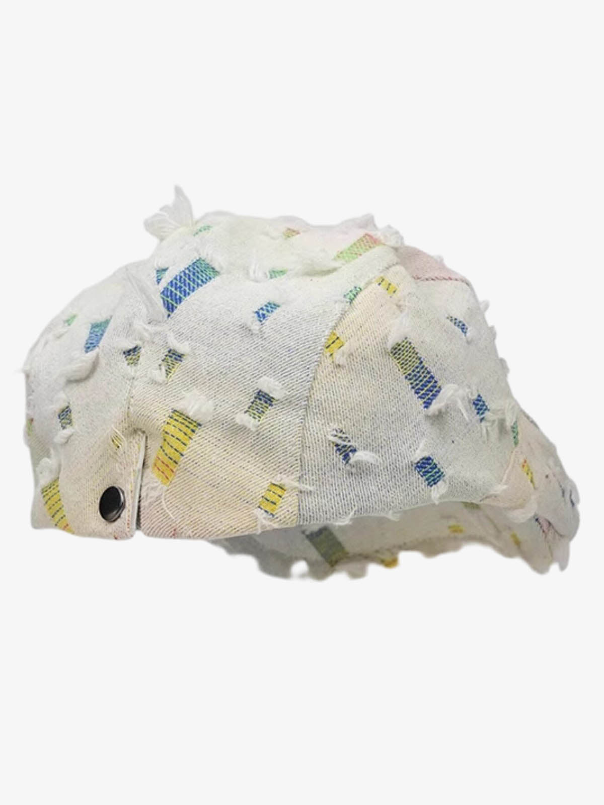 Distressed Rainbow Star Patchwork Flat Cap 