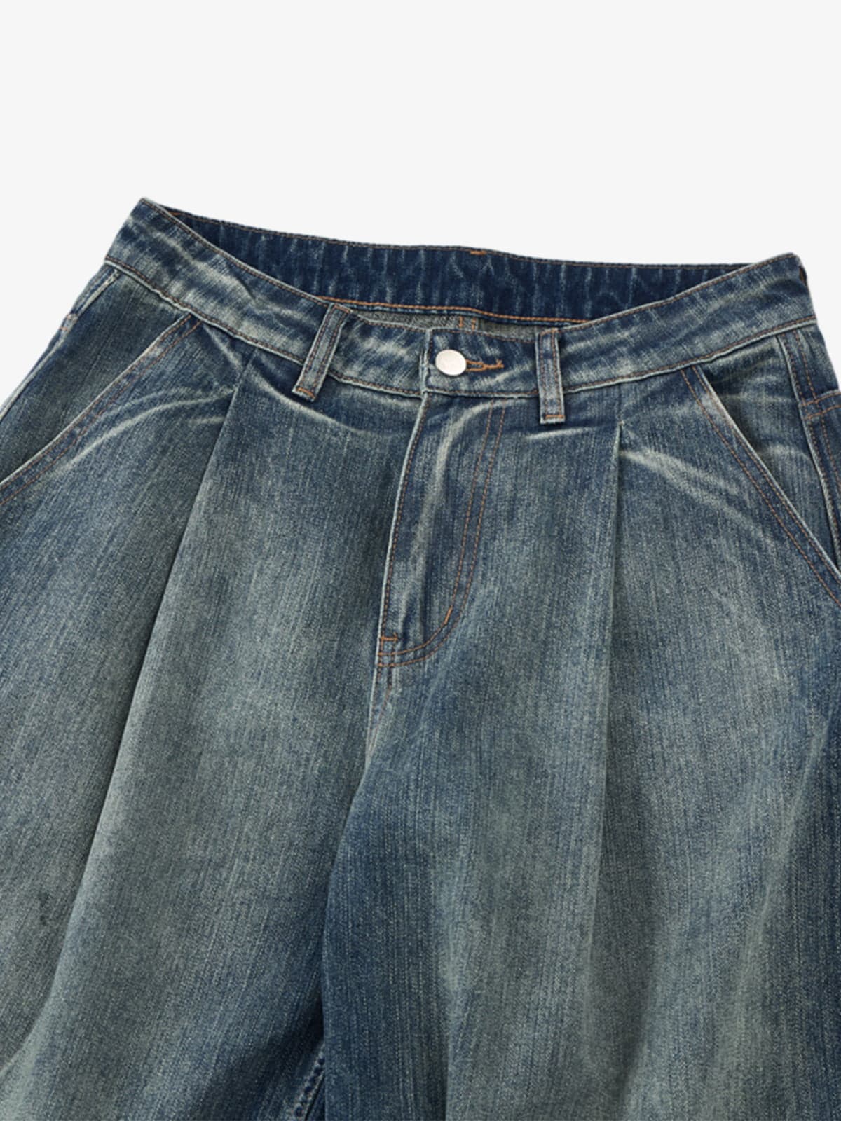 Vintage Pleated Fade Baggy Jeans 