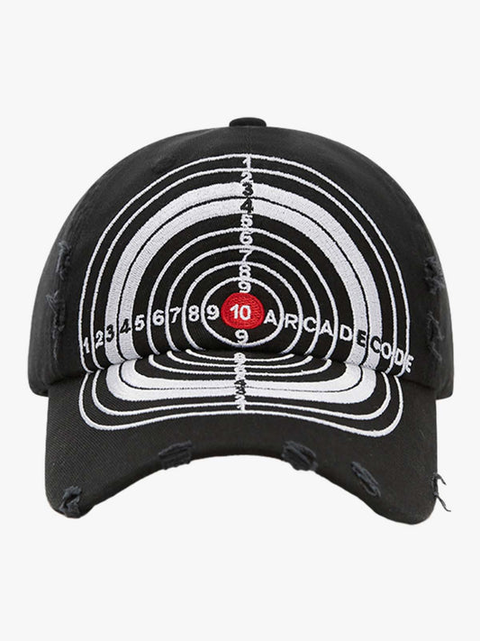 Distressed Camo Target Pattern Cap