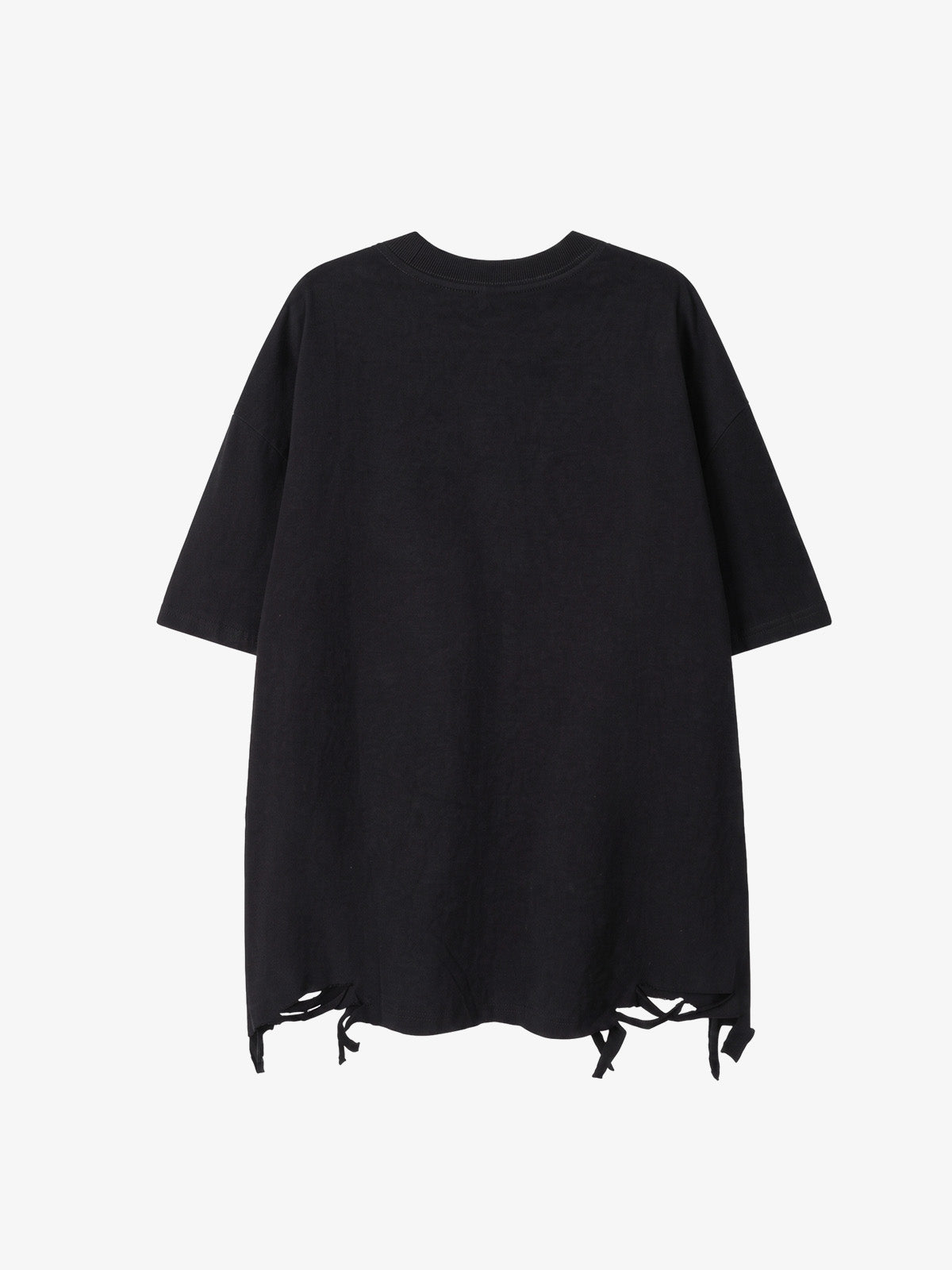 Dark Letter Graphic T-Shirt with Necklace Detail