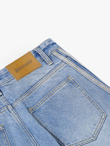 Washed Side Stripe Machete Jeans 