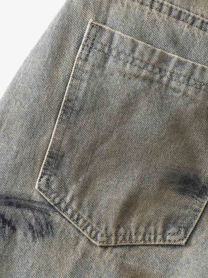 Dirty Wash Spray Dyed Barrel Jeans 
