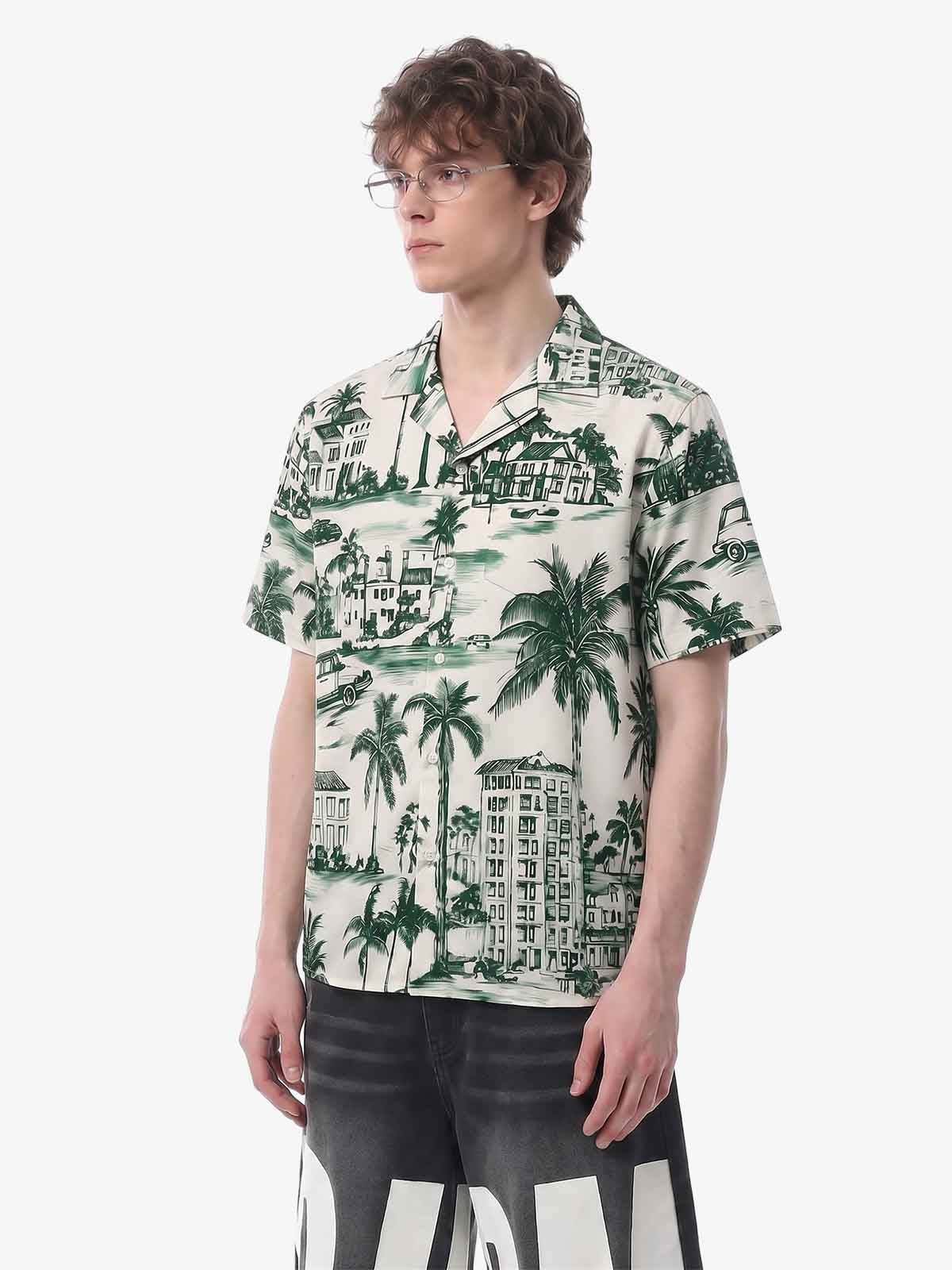 Vintage Green Coconut Tree Shirt