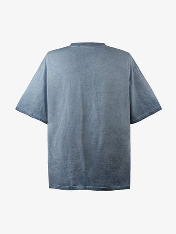 Vintage Washed Shadow Portrait Print T-Shirt 