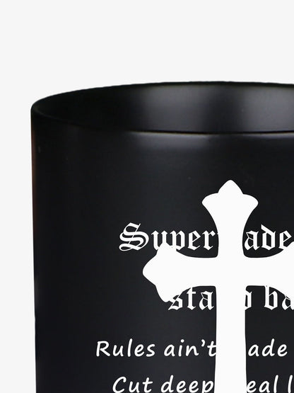 Supermade Black Gothic Cross Pattern Mug 