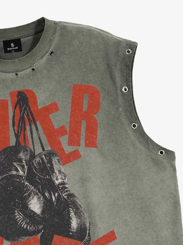 Distressed Boxing Graphic Tank