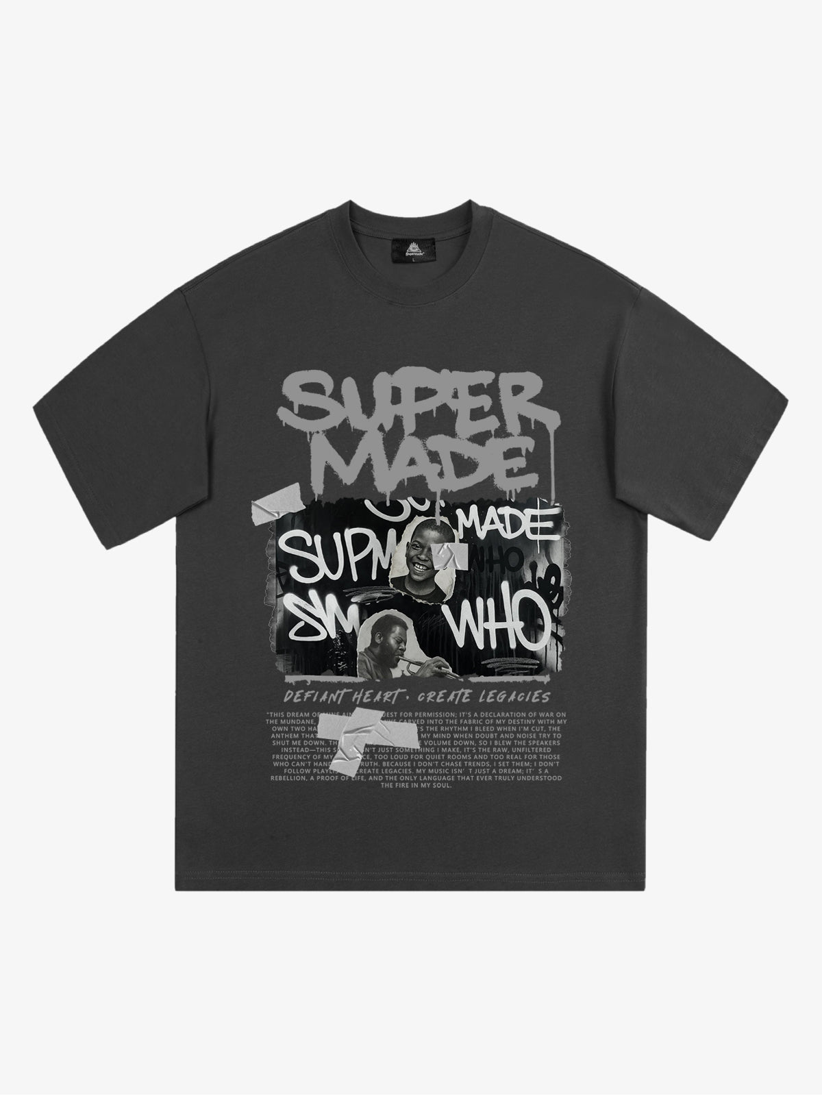 Streetwear Graffiti Character Collage Graphic T-Shirt 
