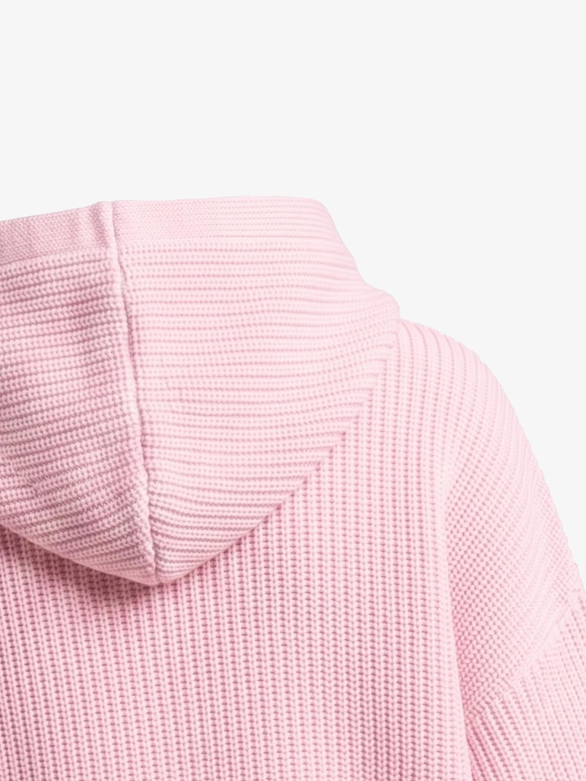 Pink Knit Fleece Zip-Up Hoodie with Embroidered Logo