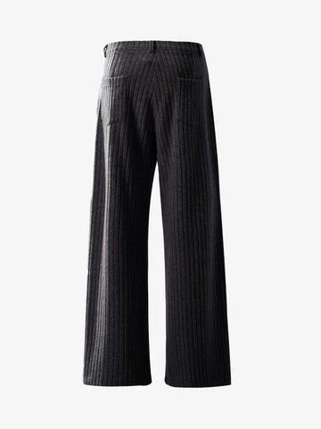 Retro Wool Blend Pleated Baggy Trousers
