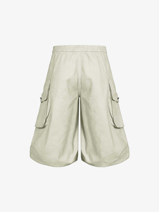 Military Cargo Wide-Leg Shorts