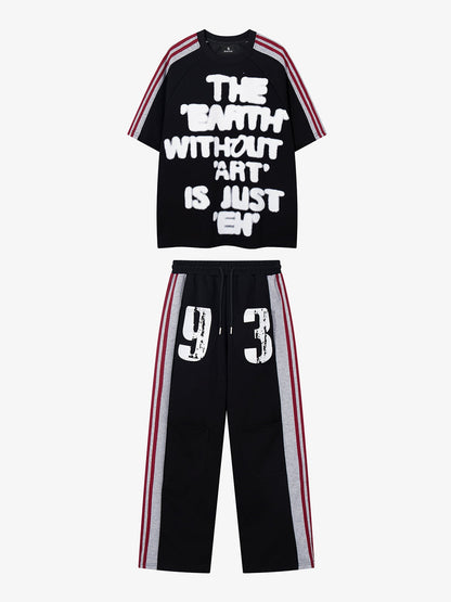 Striped Patchwork Two-Piece Set