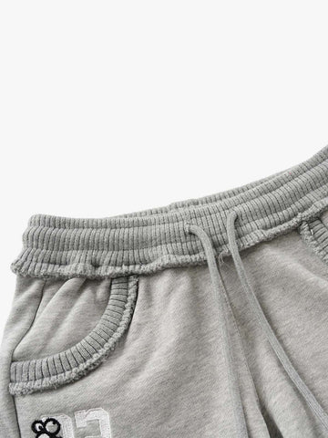 Embroidered Raw Hem Mini Shorts