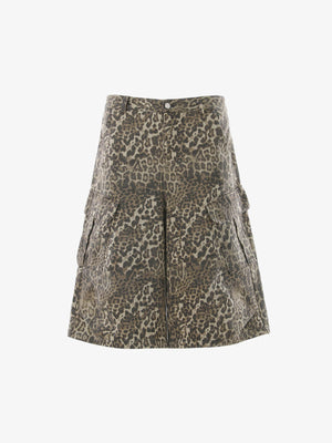 Vintage Leopard Cargo Shorts