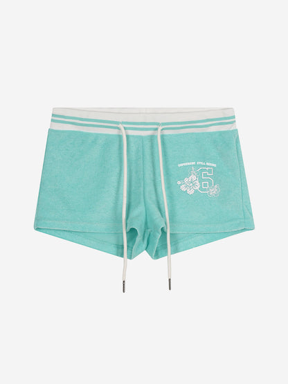 Terry Cloth Hibiscus Sporty Shorts