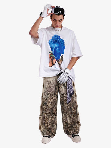 Vintage Leopard Patchwork Cargo Pants