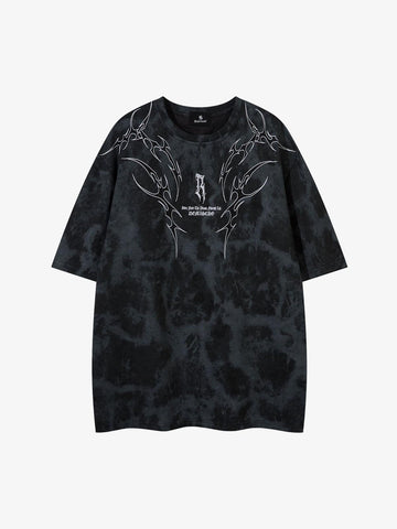 Tribal Thorn Graphic Casual T-Shirt