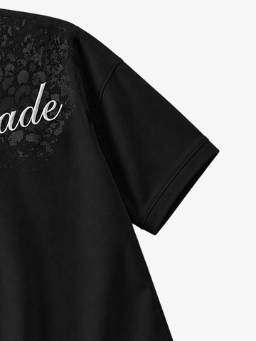 Cotton Polo Shirt with Script Logo and Leopard Print Detail