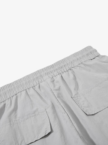 Music Note Print Baggy Nylon Cargo Pants 