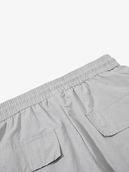 Music Note Print Baggy Nylon Cargo Pants 