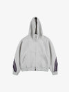 Striped Patchwork Boxy Fit Zip-Up Hoodie